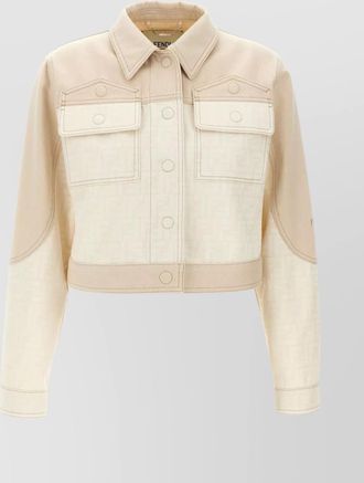 Fendi dual-tone denim jacket with chest pockets