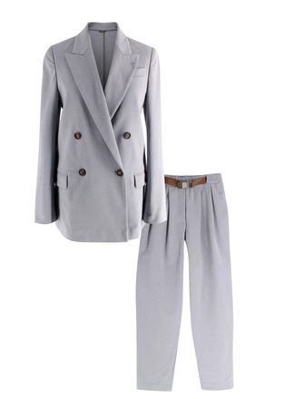 Brunello Cucinelli Grey Blazer and Trouser Two Piece Suit Size XXS