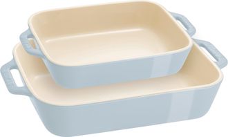 Staub Ceramic 2-pc Rectangular Baking Dish Set Macaron Pastel
