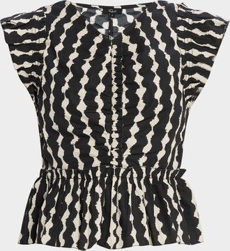 Rails Cali Flutter-Sleeve Peplum Blouse