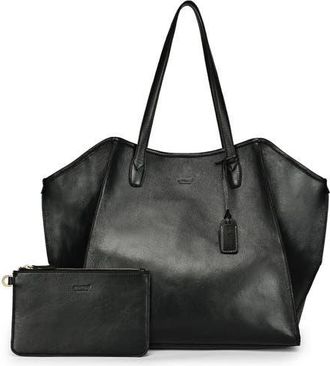 OLD TREND Iris Large Leather Carryall Tote in Black at Nordstrom