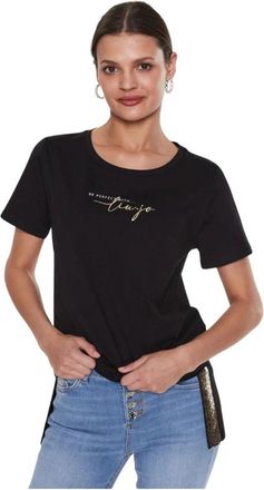 Liu Jo T-Shirt - Dames - T-shirts - Zwart - 2XS - Katoen - Tops