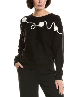 T Tahari Embroidered Sweater