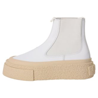 Maison Margiela Platform Chelsea Boots in White Leather
