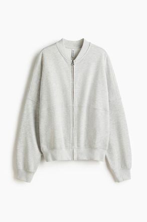 H&M Bomber Jacket in Light Gray Melange at Nordstrom, Size Xx-Large