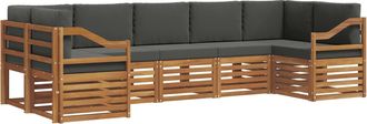vidaXL Conjunto De Sof&aacute;s De Exterior 7 Uds. Natural Y Antracita Vidaxl