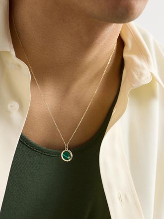 Mateo Bijoux Gold, Malachite and Diamond Pendant Necklace