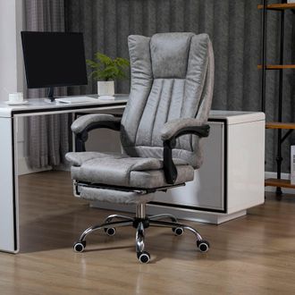 Vinsetto Executive Office Chair Computer Desk Chair for Home w/ Footrest in Grey