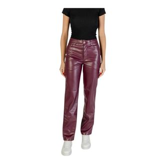Only Only - Broek met rits en zakken - Dames - Broeken - Paars - Maat: M Poliester