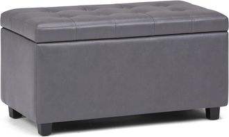 Simpli Home Cosmopolitan 34In Transitional Rectangle Storage Ottoman