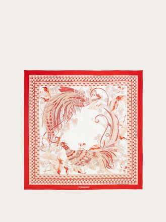 Ferragamo Women Animals print silk scarf Red
