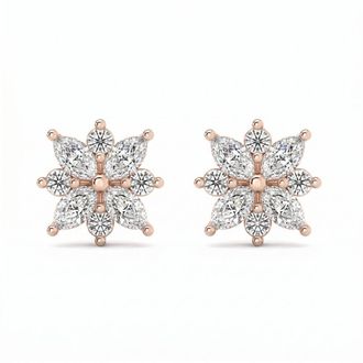 Pompeii3 1/2Ct Marquise Star Diamond Earrings 14k Gold Earrings Lab Grown