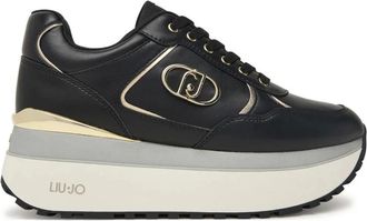 Liu Jo Maxi Wonder Plus 01 - Dames - Sneakers - Zwart - 41 EU - Leer - Schoenen