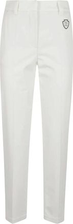 Brunello Cucinelli Pantalones de Corte Recto con Parche de Logo - Trousers - Mujer - Blanco - S