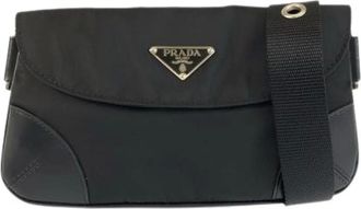Prada Pre-owned Belt Bags, male, Black, Size: ONE SIZE Pre-owned Tessuto Nylon Waist Bag