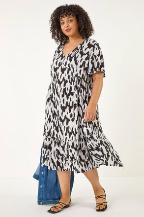 Roman Spot Print Midi Dress