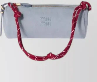 Miu Miu cylindrical gabardine purse rope handle strap