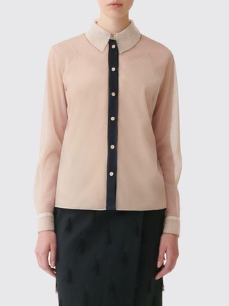 Fabiana Filippi Camicia in cr&ecirc;pe con colletto in pizzo e maniche lunghe