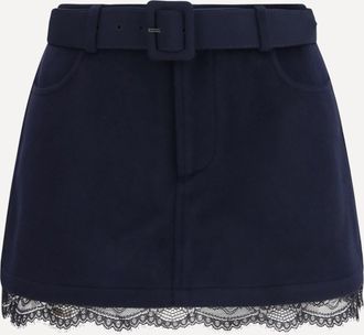 Self Portrait Wool Shorts with lace Female 8