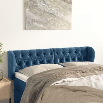 vidaXL Cabecero De Terciopelo Azul Oscuro 147x23x78/88 Cm Vidaxl