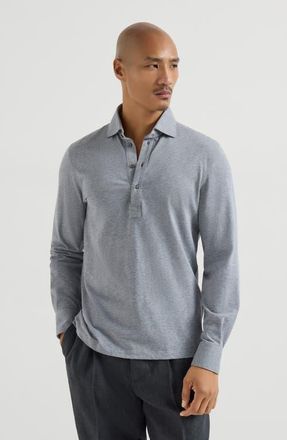 Brunello Cucinelli Polo with shirt collar in Medium Grey at Nordstrom, Size Xxx-Large Eu