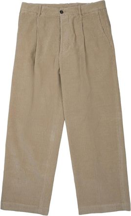 Nine In The Morning Neutrals Cropped Ribbed Cotton Wide-Leg Pants