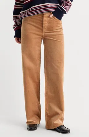 Good American Vintage Wide Leg Corduroy Pants in Cafe Clay at Nordstrom, Size 12