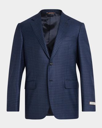 Canali Men & apos;s Micro-Check Wool Sport Coat