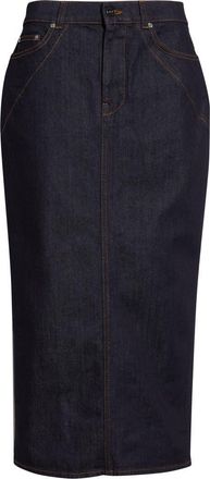 Givenchy Kick Back Denim Midi Skirt in Dark Blue at Nordstrom, Size 6 Us
