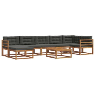 vidaXL Conjunto De Sof&aacute;s De Exterior 8 Pcs Natural Y Antracita Vidaxl