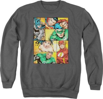 Gildan Justice League of America Hero Boxes Adult Crewneck Sweatshirt