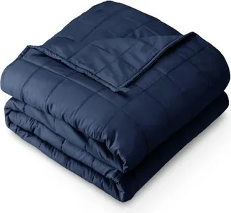 Bare Home Cotton Weighted Blanket in Dark Blue at Nordstrom, Size 12 Lb