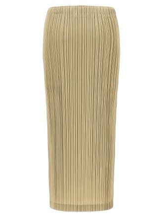 Pleats Please Issey Miyake Vertical Pleated Skirt - Beige