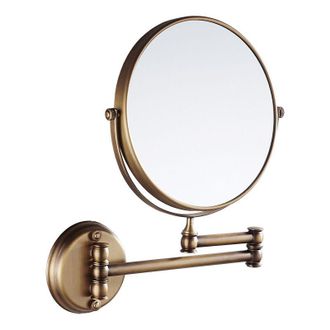 OEM Espejo De Maquillaje De Pared Giratorio, Plegable Y De Doble Cara Con Aumento 3x Para Ba&ntilde;o O Dormitorio. Espejo De Maquillaje Redondo De Lat&oacute;n Con Rot