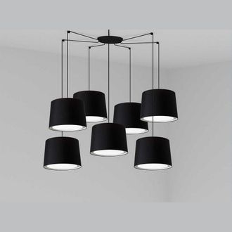Faro Barcelona Faro Conga L&aacute;mpara Colgante Suspensi&oacute;n Negra 7 Luces