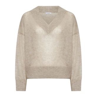Brunello Cucinelli Dames, Truien, Beige, Maat: M Wol