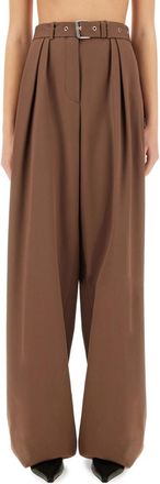 Dries Van Noten Brown Loose Pleated Pants