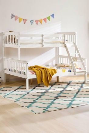Home Discount Vida Designs Milan Triple Sleeper Bunk Bed & Bunk Bed Foam Mattress in White