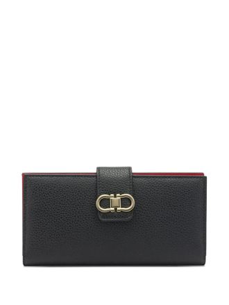 Ferragamo Black Gancini Solid Wallet