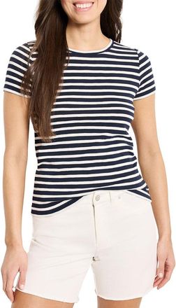 Nic+Zoe Nic+Zoe Scoop Neck Striped T-Shirt