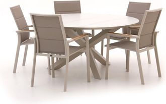 Bellagio la vita attrattiva Bellagio Albinea/Lodola &oslash;150cm dining tuinset 6-delig stapelbaar