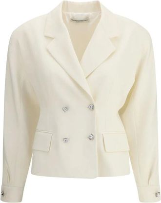 Alessandra Rich Dames, Jassen, Beige, Maat: XS Wol