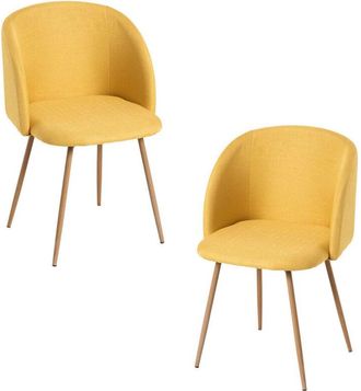 Regalos Miguel Packs Sillas Comedor - Pack 2 Sillas Velt Tela - Amarillo