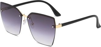 Generic Rimless Large Frame Sunglasses for Men and For Women, Vacation Party Beach Driving Sunglasses (Color : D, Size : Medium)