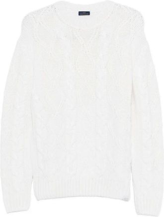 Paul & Shark Cable Knit Crewneck Wool Sweater
