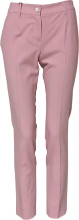 Dolce & Gabbana Womens Pink Wool High Waist Tapered Pants Virgin Elastane