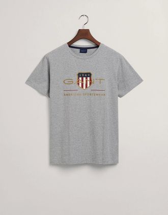 GANT Mens Mens Archive Shield T-Shirt - Grey - Size: 40