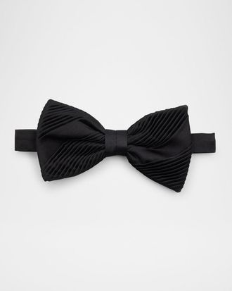 Stefano Ricci Men & apos;s Pleated Silk Pre-Tied Bow Tie