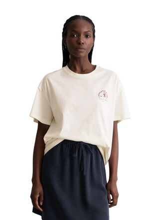 Marc O'Polo Denim T-Shirt MARC OPOLO DENIM, Damen, Gr. XL, silky wei&szlig;, Jersey, Obermaterial: 100% Baumwolle, relaxed fit normal, Rundhals, Shirts T-Shirt, relaxed aus B