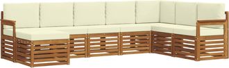 vidaXL Conjunto De Sof&aacute;s De Exterior 8 Uds. Natural Y Crema Vidaxl